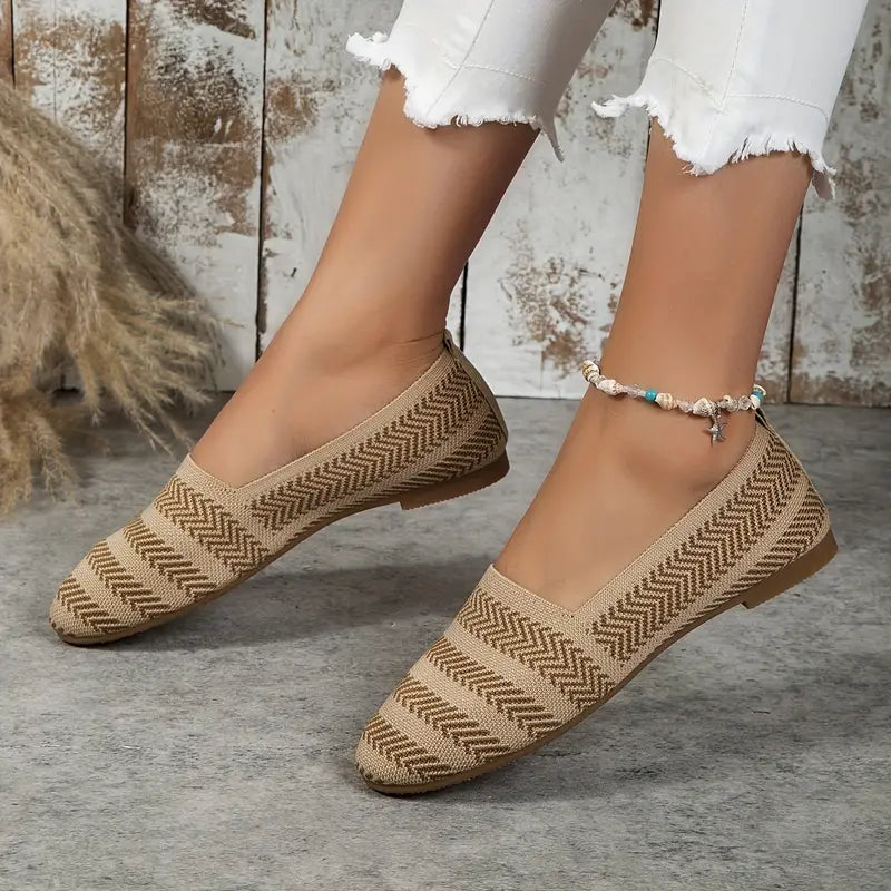 Balletflats van zacht breigoed