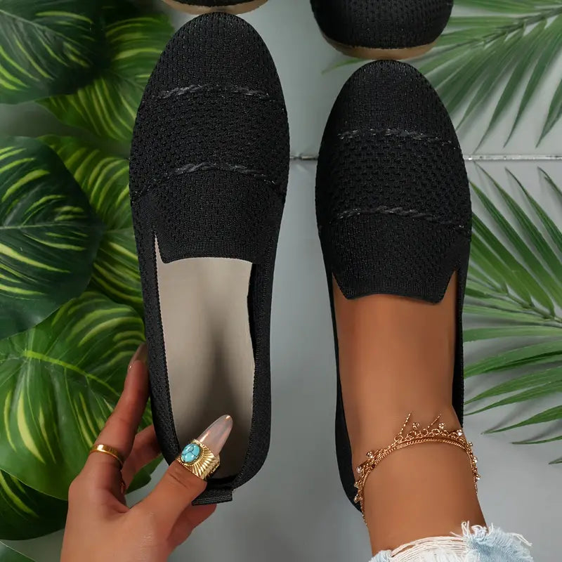 Comfortabele gebreide flats