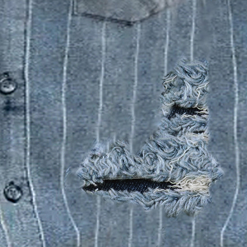 Carl | Vintage streep gescheurd denim overhemd