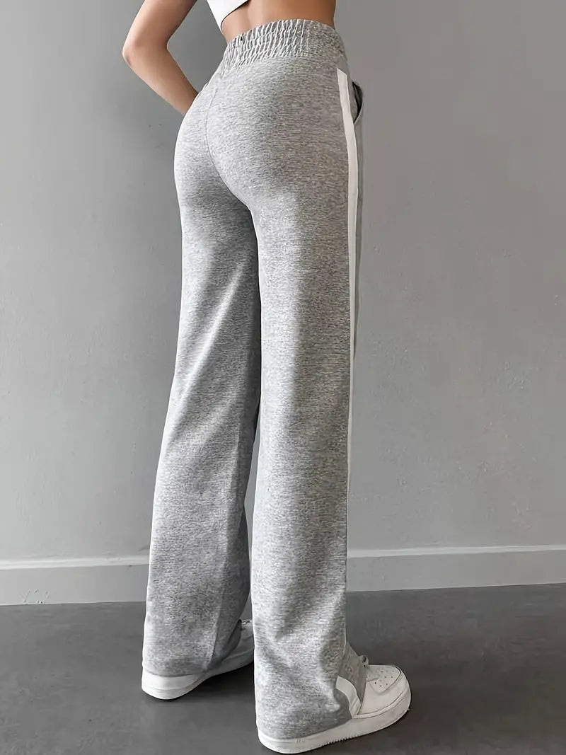 Broek met wijde pijpen en biezen en strepen - Fiora