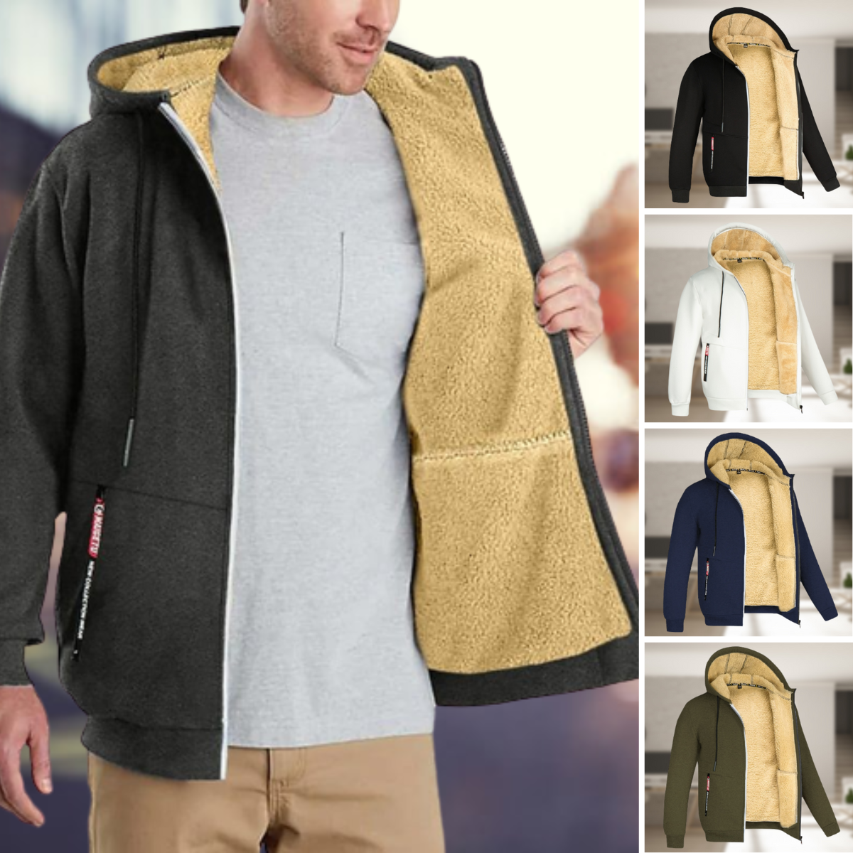 Oscar | Casual jack met capuchon en fleece