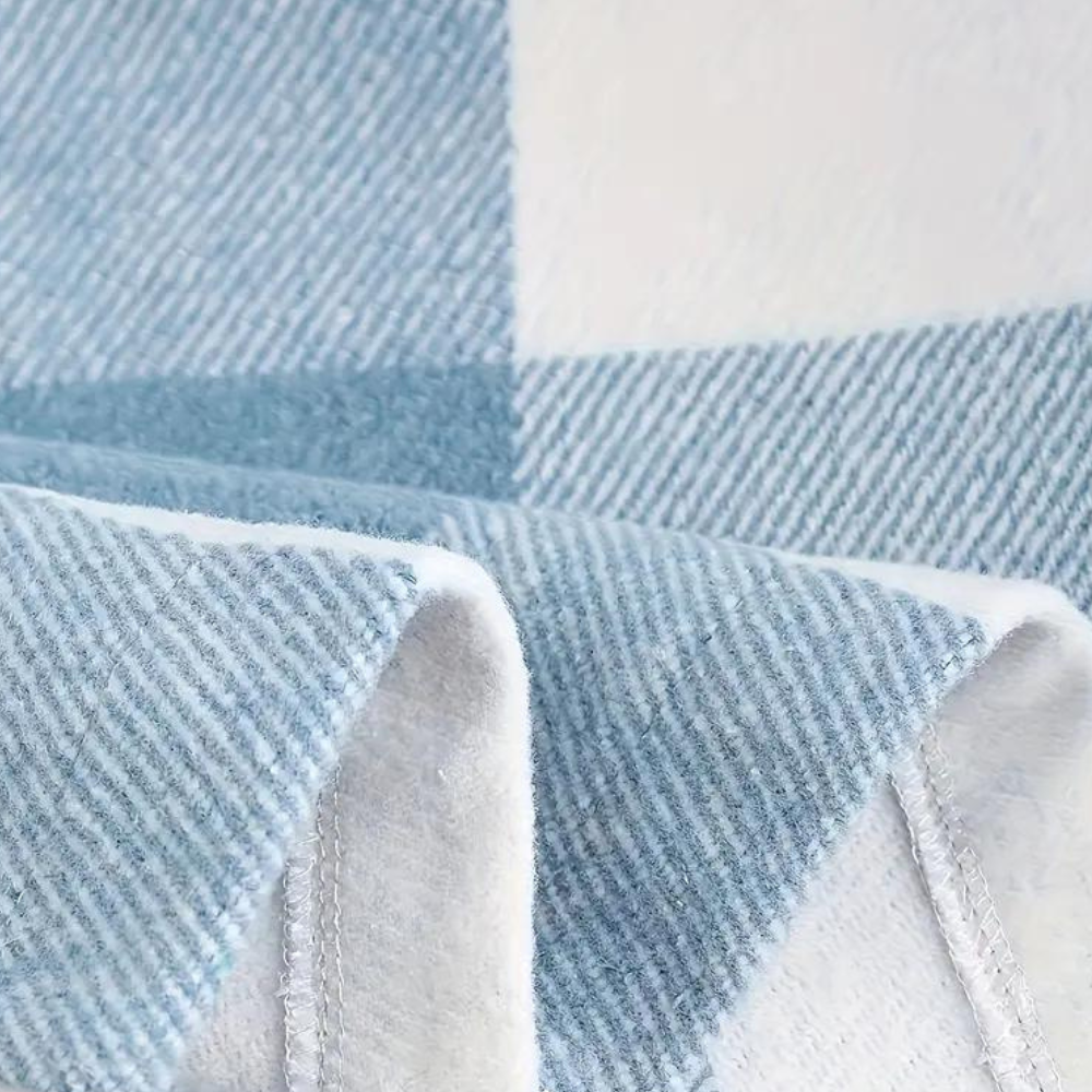 Ashwin | Elegant overhemd met lange mouwen en lichtblauw ruitpatroon