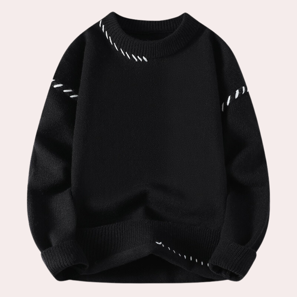 Braulio | Stijlvolle winterwarme fleece trui met stikseldetails voor heren