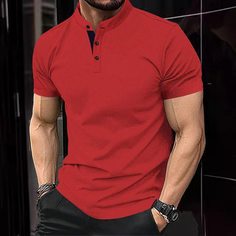 Lennon | Casual Knoop Omlaag Poloshirt met Staande Kraag