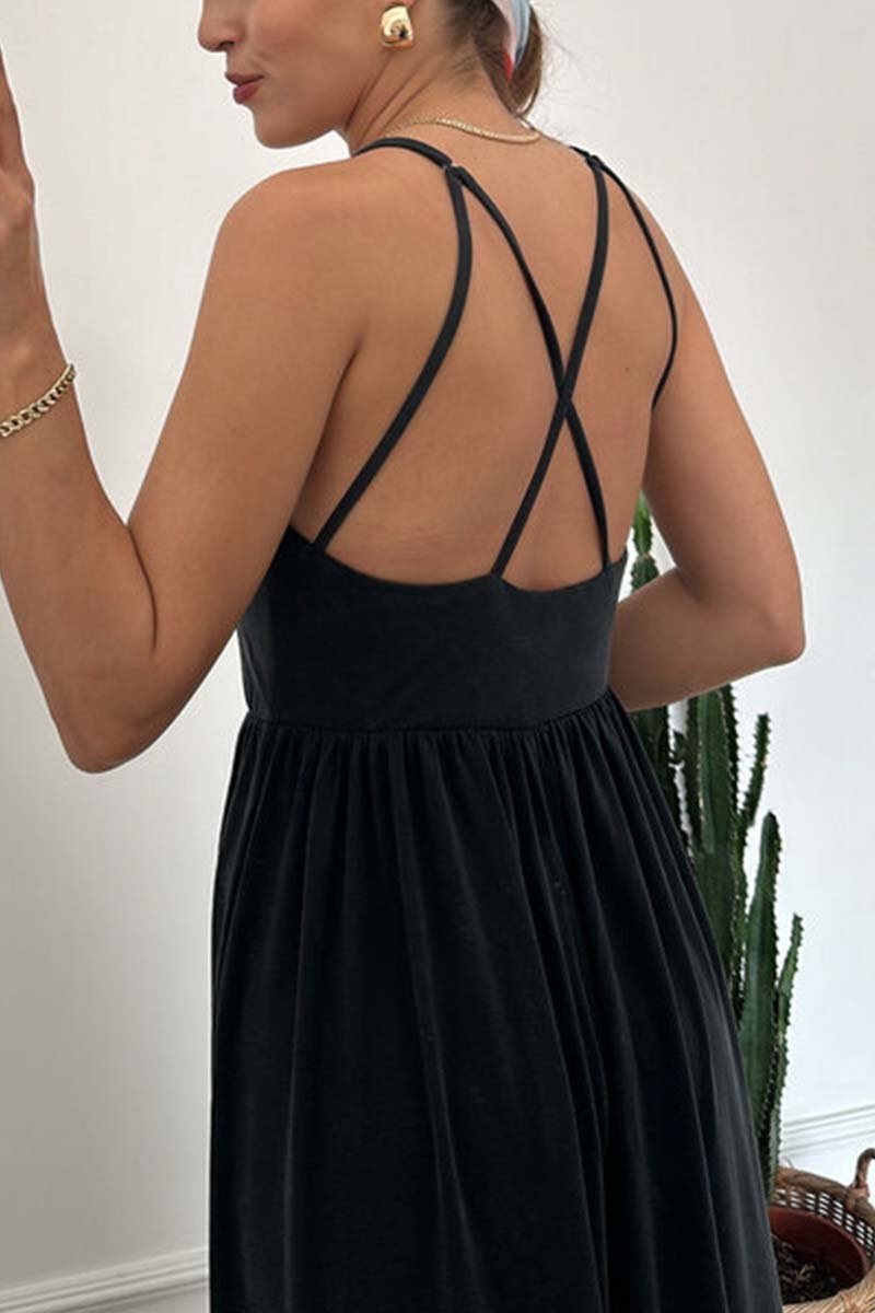 Rina | Casual effen kleur jarretel jumpsuit