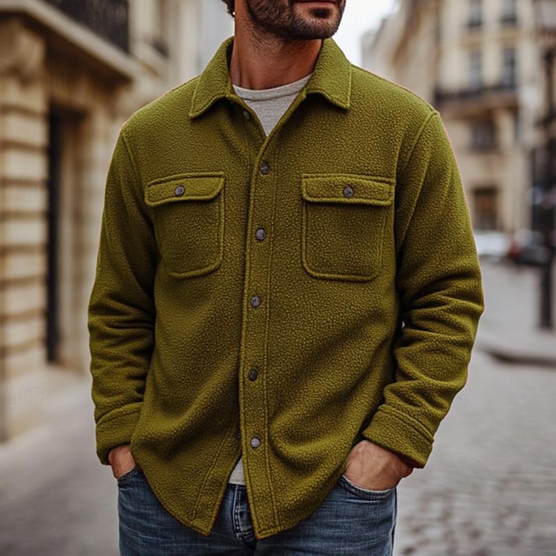 Facundo | Casual polar fleece overhemdjas met lange mouwen