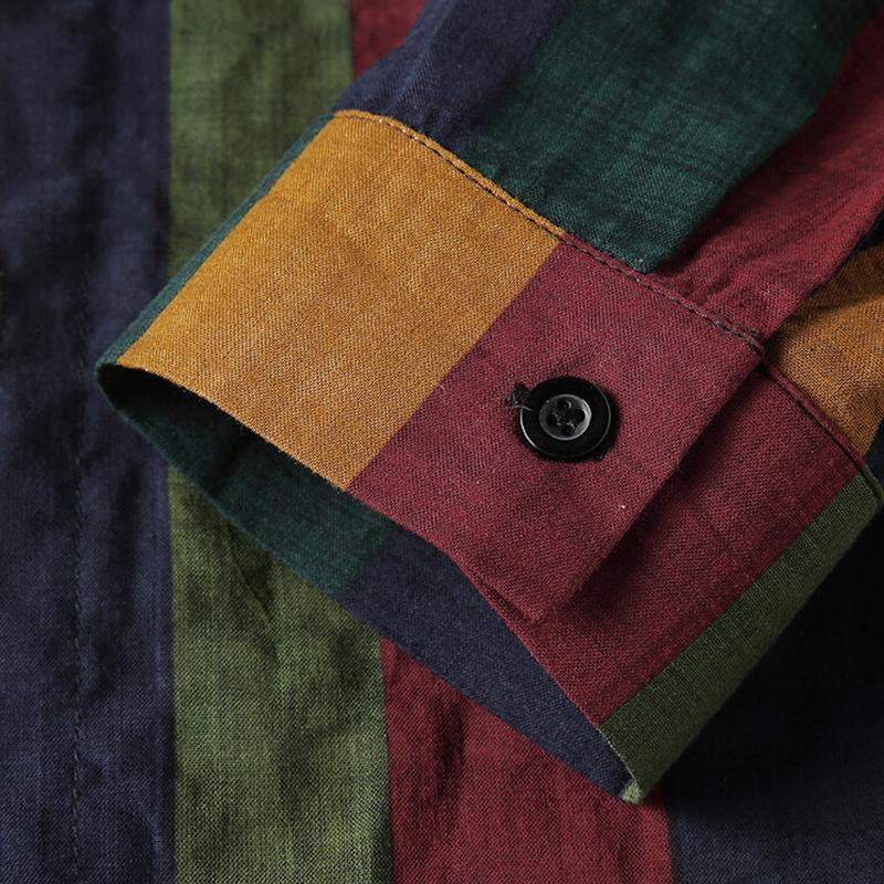 Fletcher | Casual Kleur Contrast Streep Lange Mouw Shirt