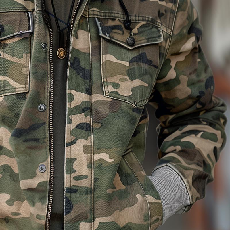 Vilhelm | Tactisch camouflage cargojasje met capuchon