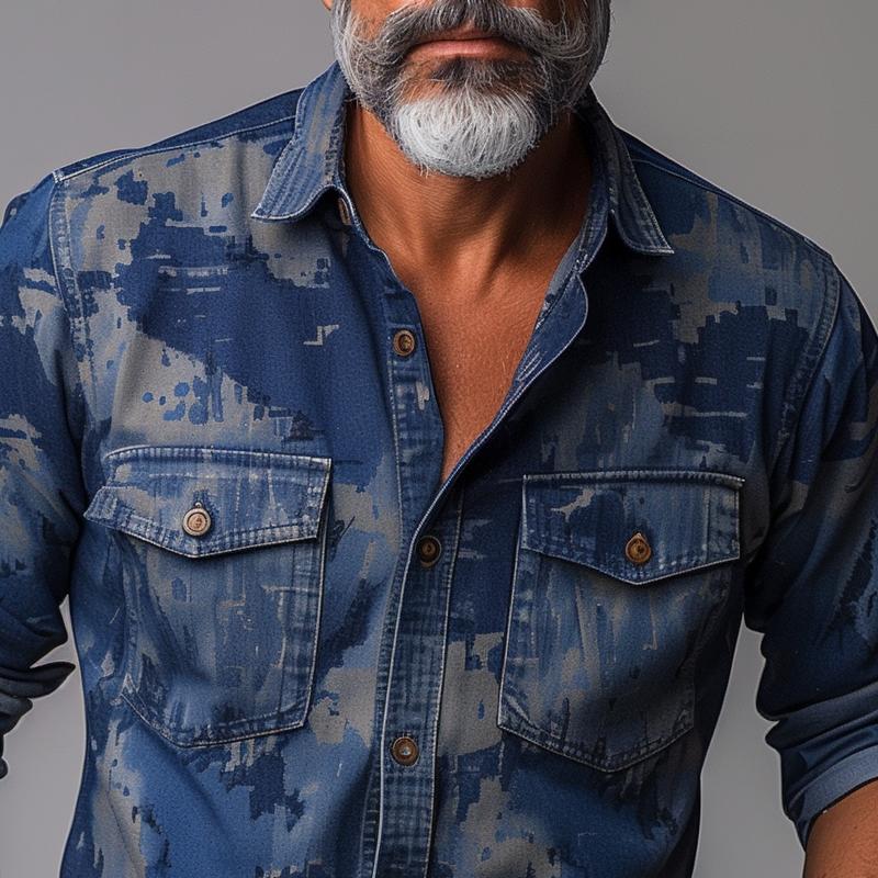 Kian | Camouflage revers borstzak overhemd
