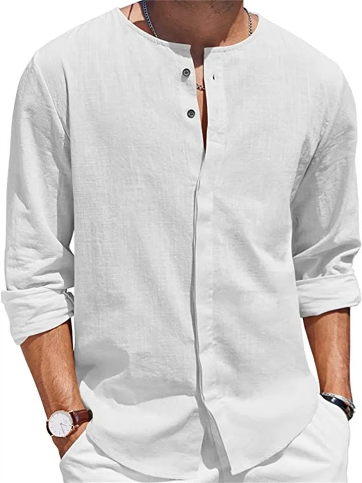 Tiberius - Overhemd met knoopkraag en lange mouwen