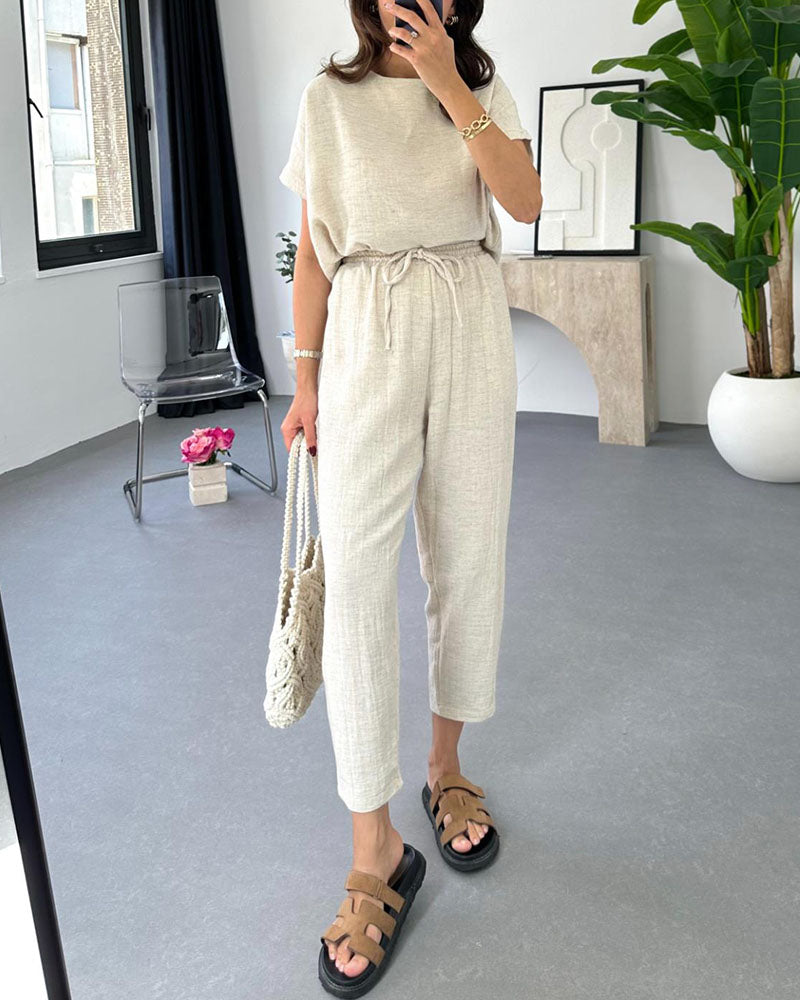 Myka - Eenvoudige casual zomerse tweedelige set