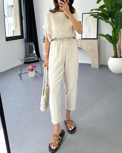 Myka - Eenvoudige casual zomerse tweedelige set