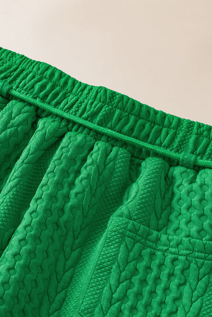 Chanda | Casual Trim Kabel Getextureerde Shorts Set