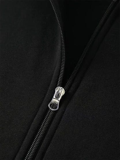 Elmo | Patchwork vest met rits en capuchon