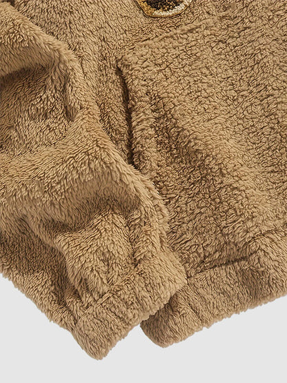 Cyril | Beer pluche trui met capuchon