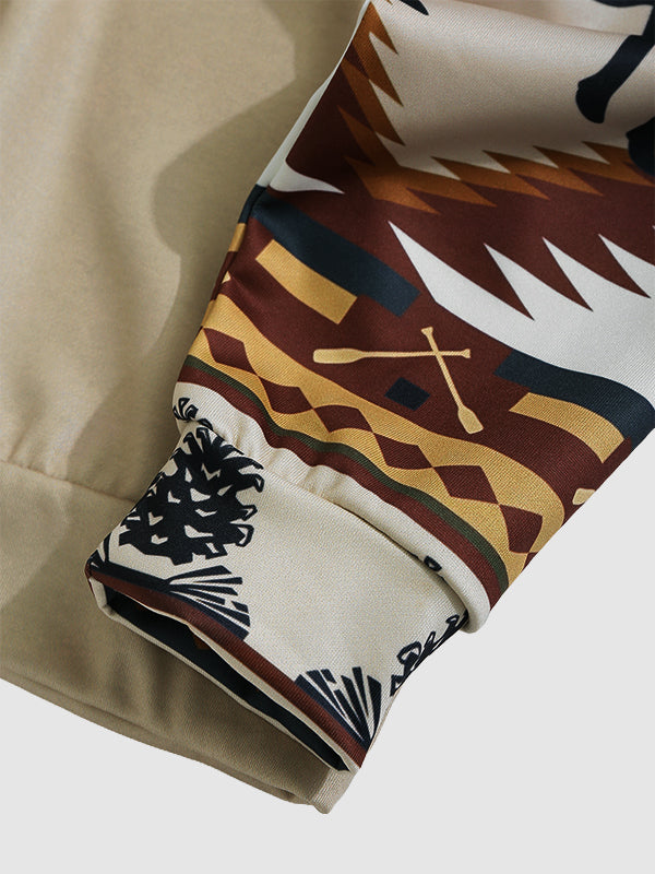 Albin | Retro Azteken Sweatshirt met fleece kraag