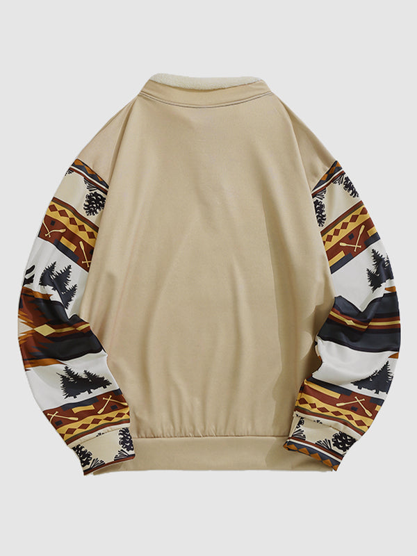 Albin | Retro Azteken Sweatshirt met fleece kraag