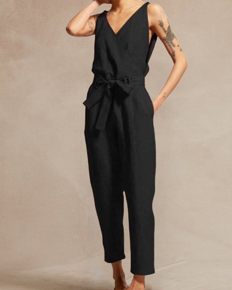 Vanessa | Mouwloze jumpsuit met V-hals