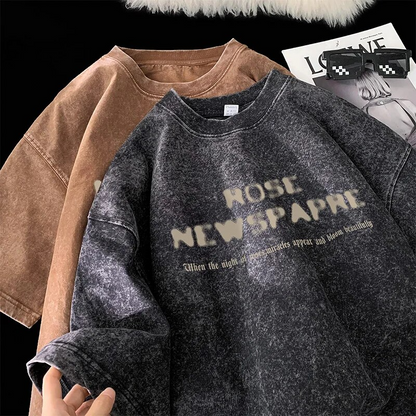 Ridge | Oversized Gewassen Roos T-shirt