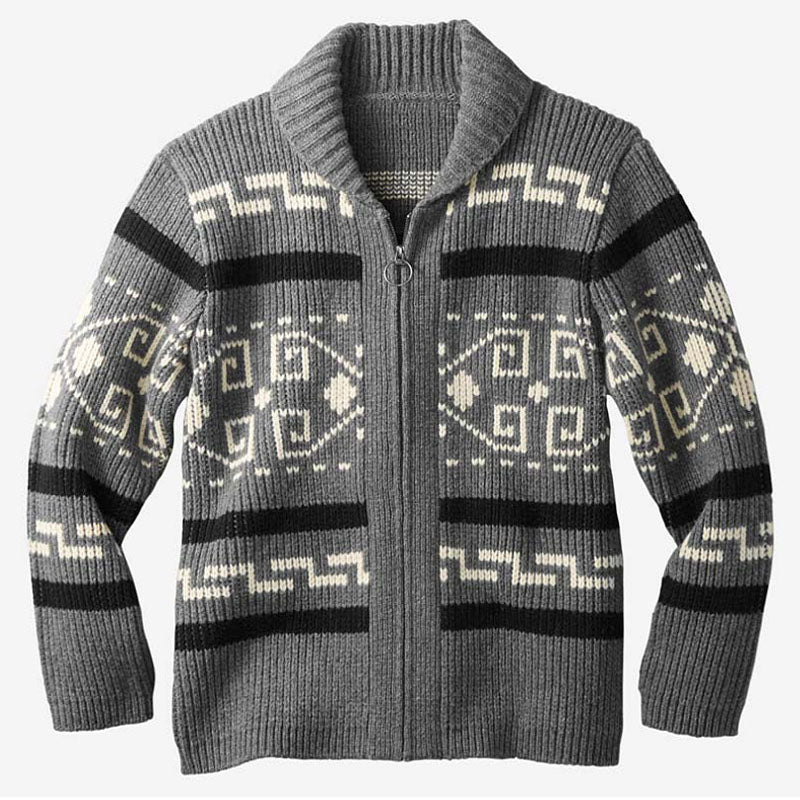 Jairus | Jacquard wollen trui met rits