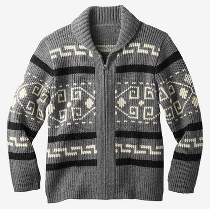 Jairus | Jacquard wollen trui met rits