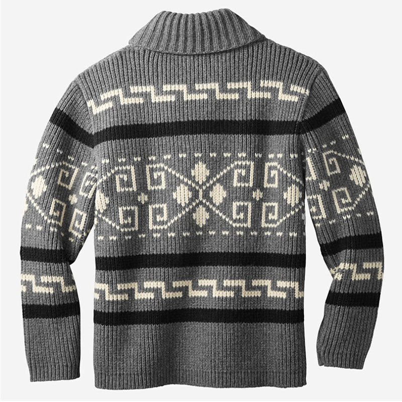 Jairus | Jacquard wollen trui met rits