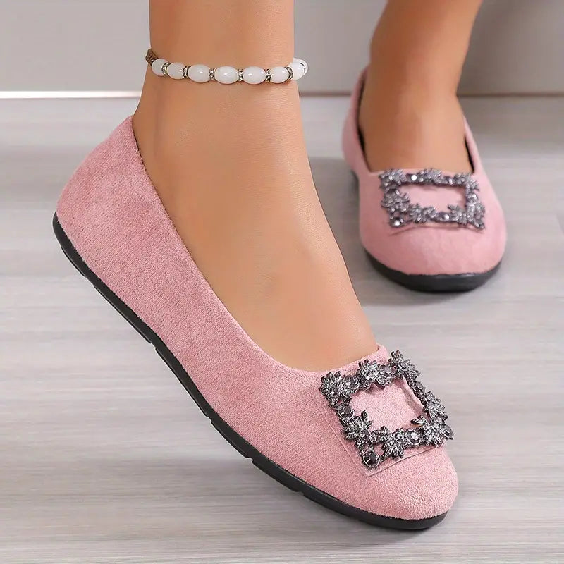 Ballet flat met strass gesp