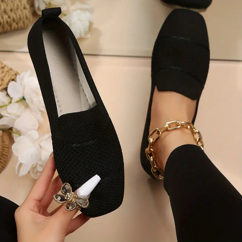 Gebreide vierkante balletschoenen