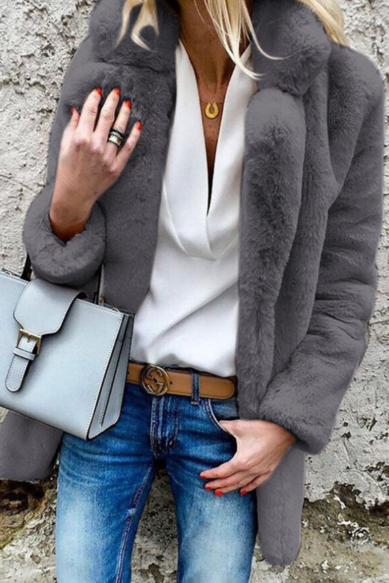 Jammy | Elegante winter warme pluizige jas