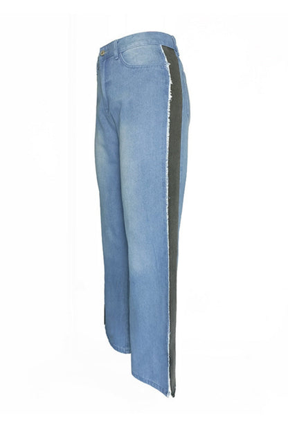 Vicki | Casual midden taille denim jeans met split