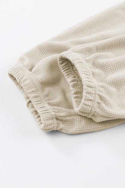 Evanka | Wafel Textuur Cargo Zak Jogger Broek