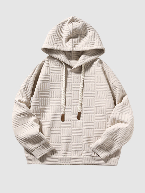 Kyle | Geometrische textuur losvallende hoodie