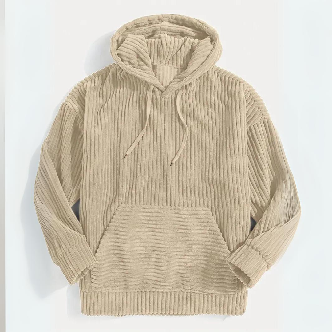 Morten | Klassiek gekleurde Corduroy Hoodie voor mannen