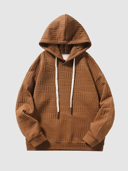 Kyle | Geometrische textuur losvallende hoodie