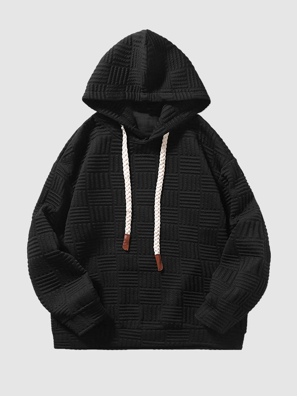 Kyle | Geometrische textuur losvallende hoodie