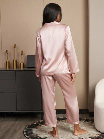Gemina | Elegante pyjamaset met knopen in pure zijde
