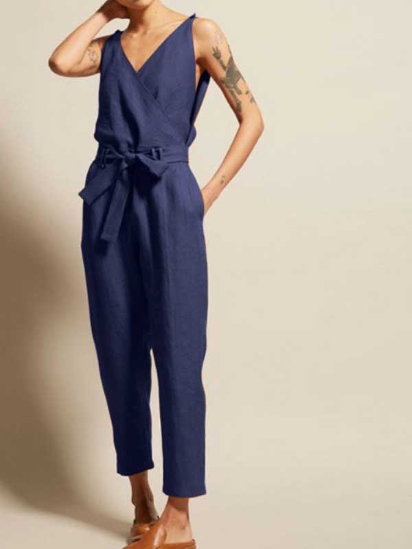 Vanessa | Mouwloze jumpsuit met V-hals