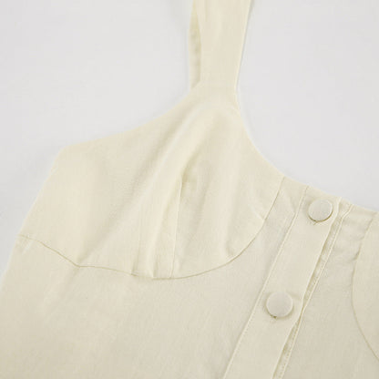 Cameron | Vierkante hals knoop naar beneden losse romper