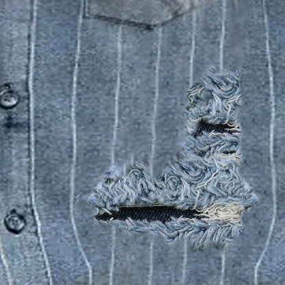 Carl | Vintage streep gescheurd denim overhemd