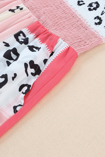 Shella - Luipaard Roze Kleurblok Jumpsuit