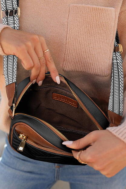 Regalia Bag | Zwarte gewatteerde kunstleren tas