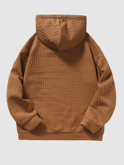 Kyle | Geometrische textuur losvallende hoodie