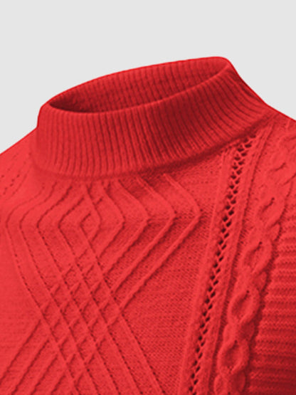 Everett | Geometrische twist trui met opstaande kraag