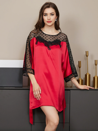 Liesbeth | Luxe Zijden Nachtjapon met Ceintuur