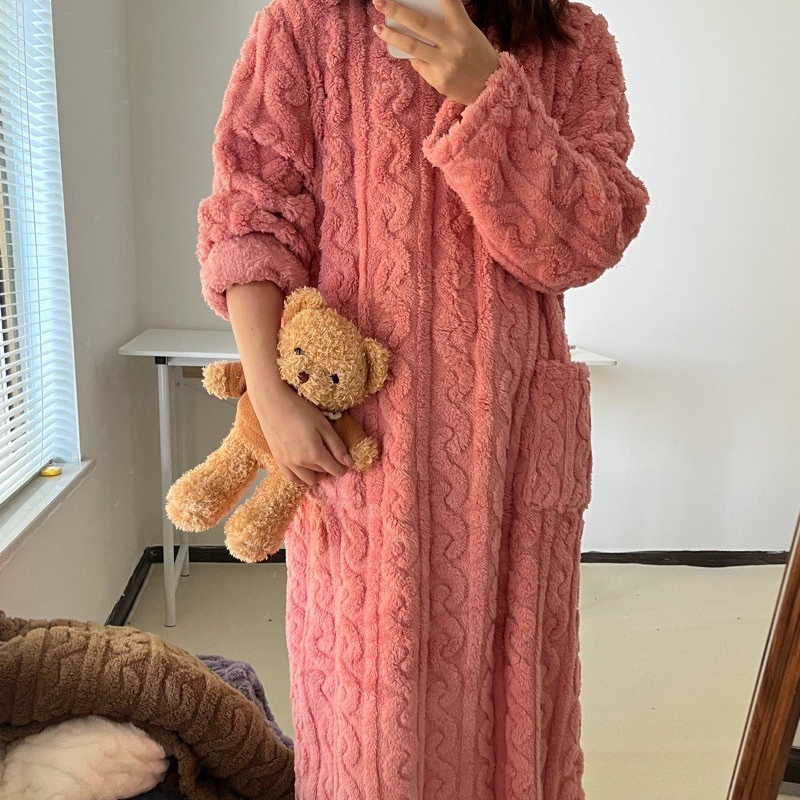 Koraal Fluwelen Nachtkleding