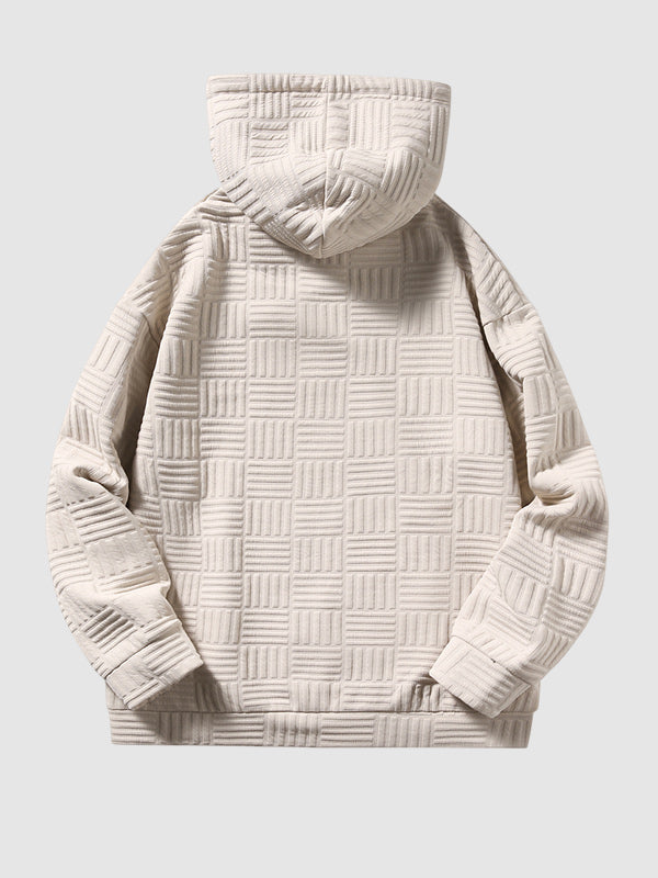 Kyle | Geometrische textuur losvallende hoodie