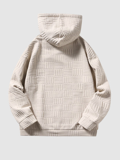 Kyle | Geometrische textuur losvallende hoodie