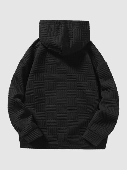 Kyle | Geometrische textuur losvallende hoodie