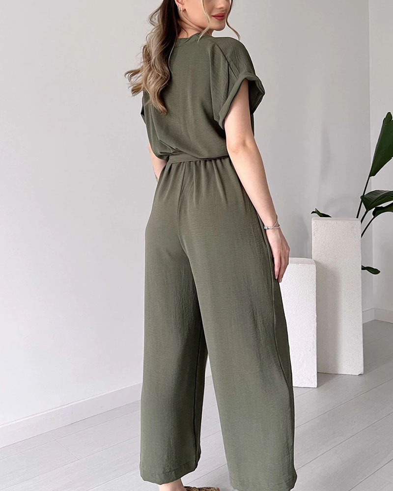 Vien | Casual jumpsuit met V-hals en bandje
