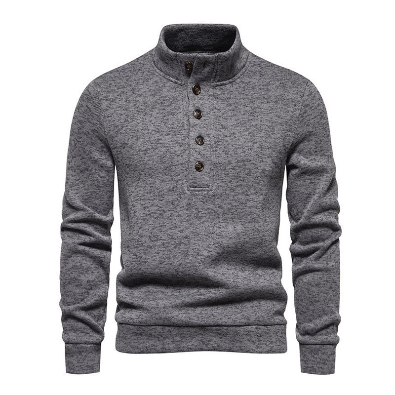 Xenon | Casual henley knoop trui met staande kraag